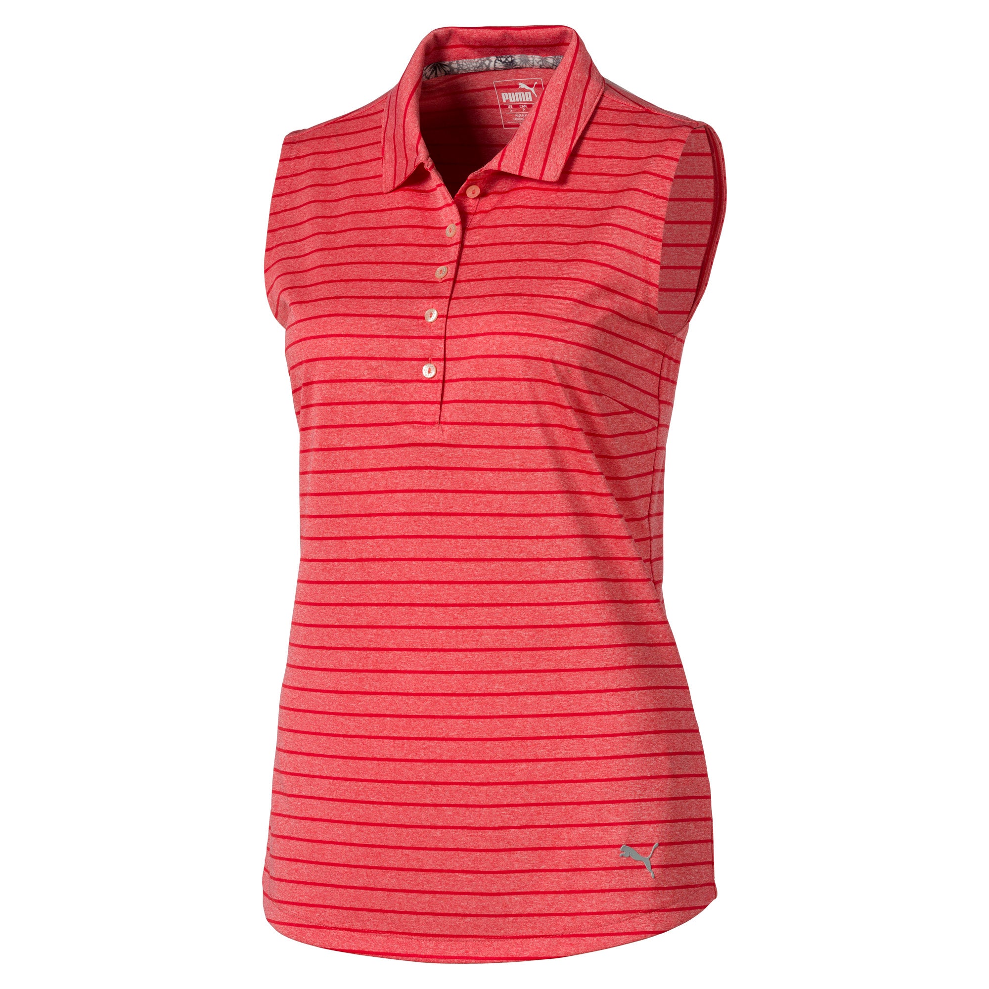 Puma Golf 597222 Ladies Rotation Stripe Sleeveless Polo High Risk Red 2XL