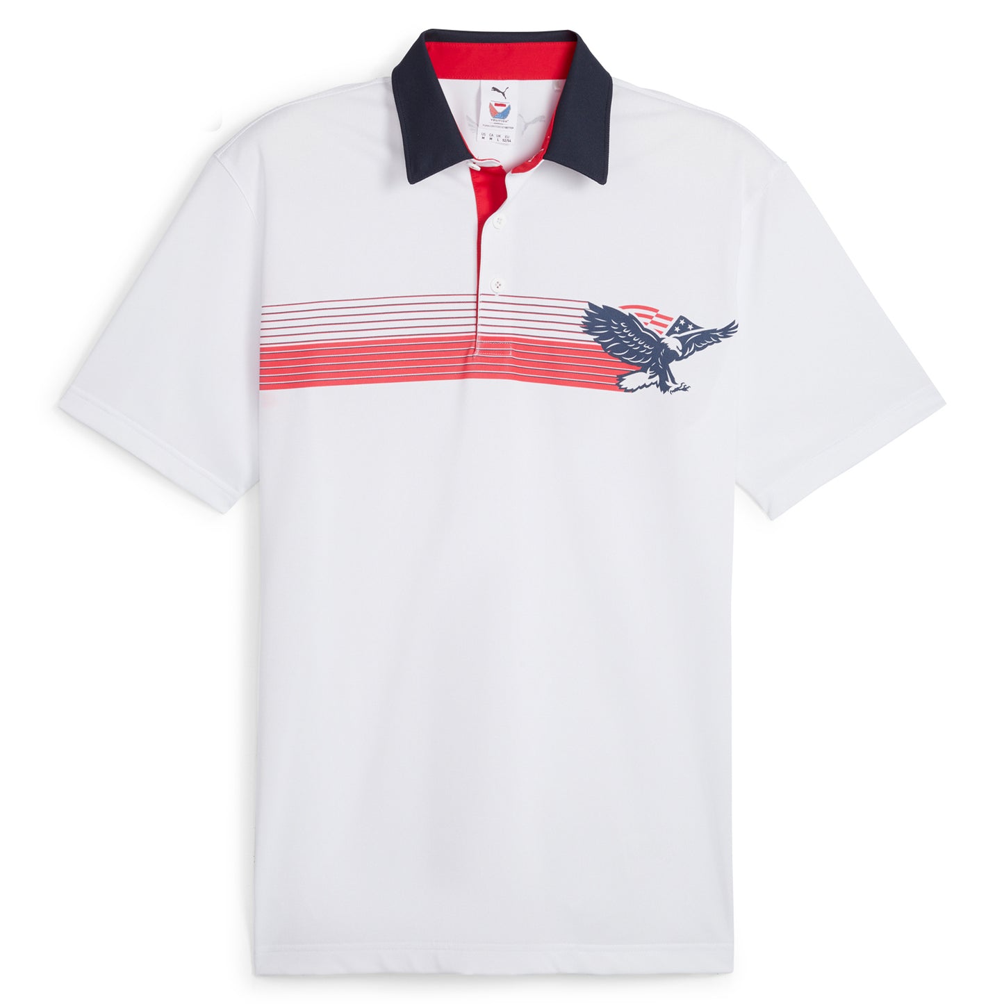 Puma x VA Volition Eagle Golf Polo White Glow Deep Navy L